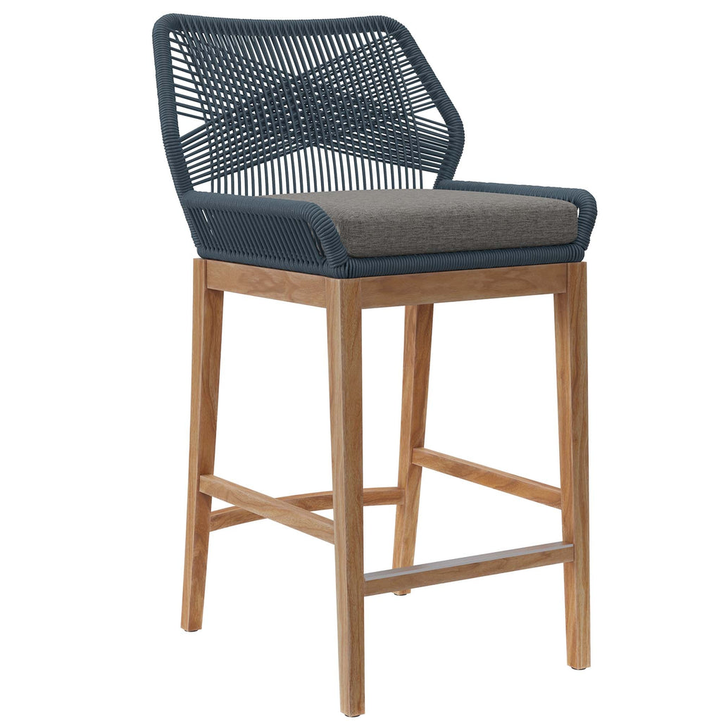 Wellspring 3-Piece Outdoor Patio Teak Wood Bar Set
