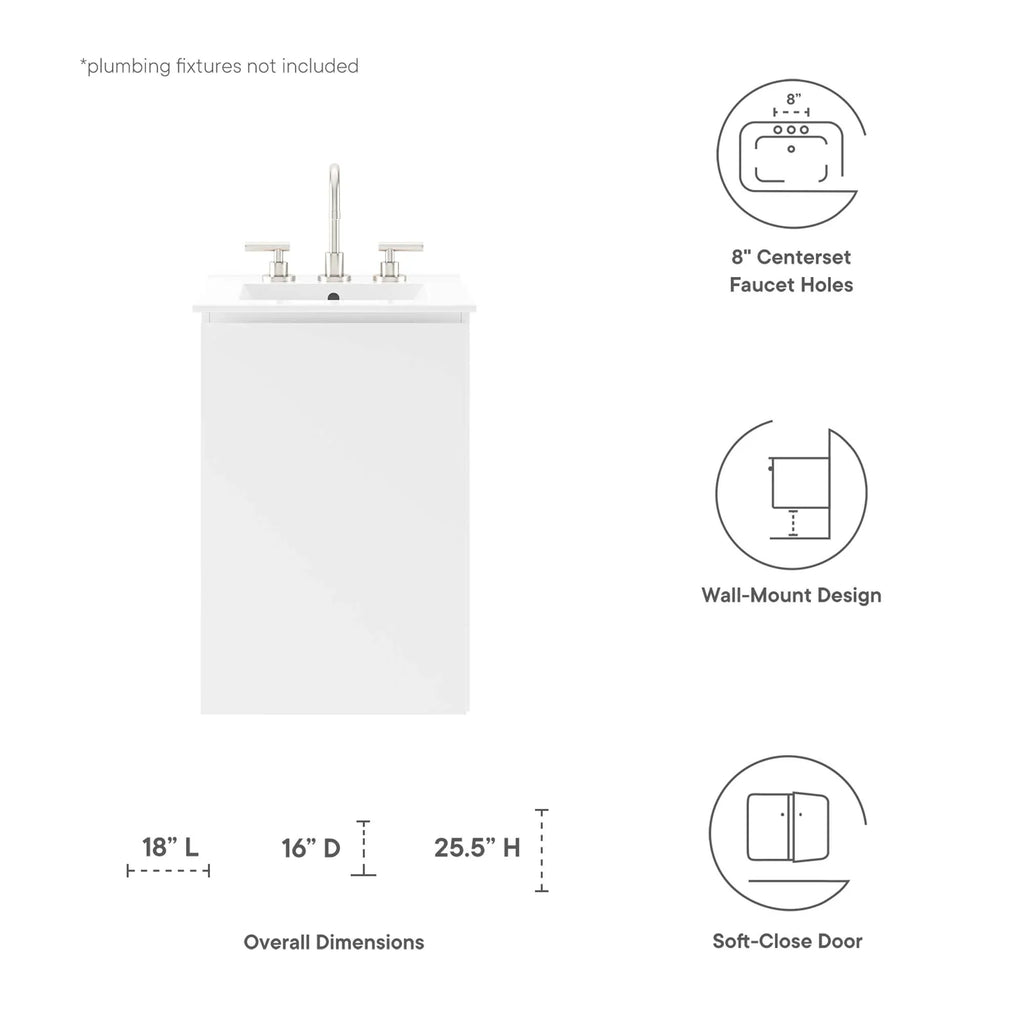 Bryn Wall-Mount Bathroom Vanity Basin Included