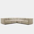 Conjure 5-Piece Channel Tufted Upholstered Fabric L-Shaped Sectional