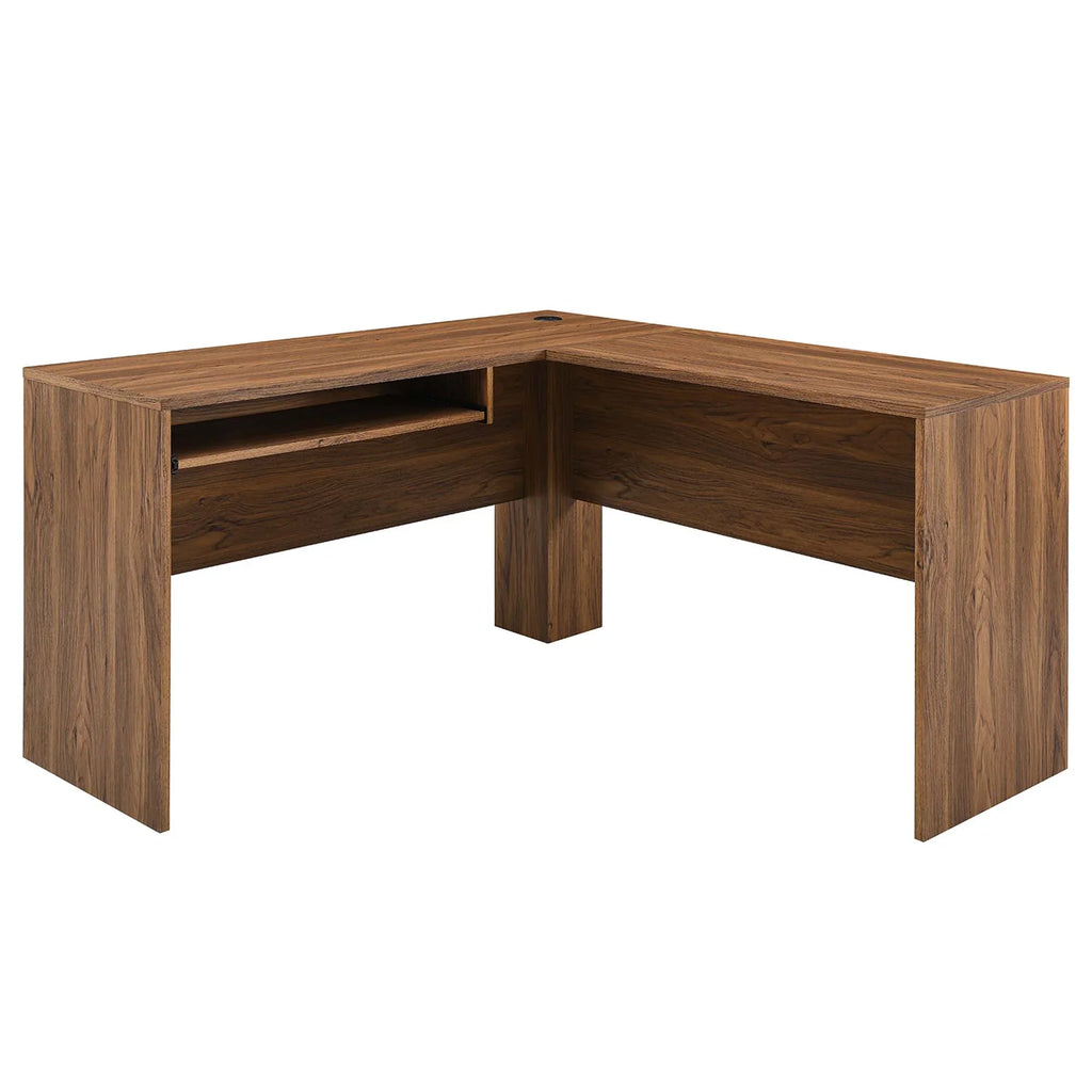 Render Wood Desk and File Cabinet Set in Walnut