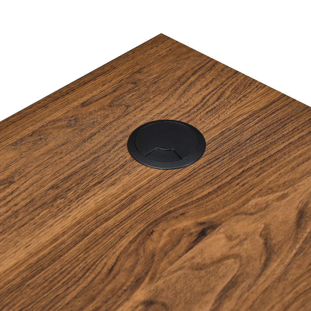 Render Wood Desk and File Cabinet Set in Walnut