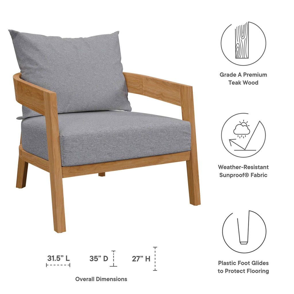 Brisbane 3-Piece Teak Wood Outdoor Patio