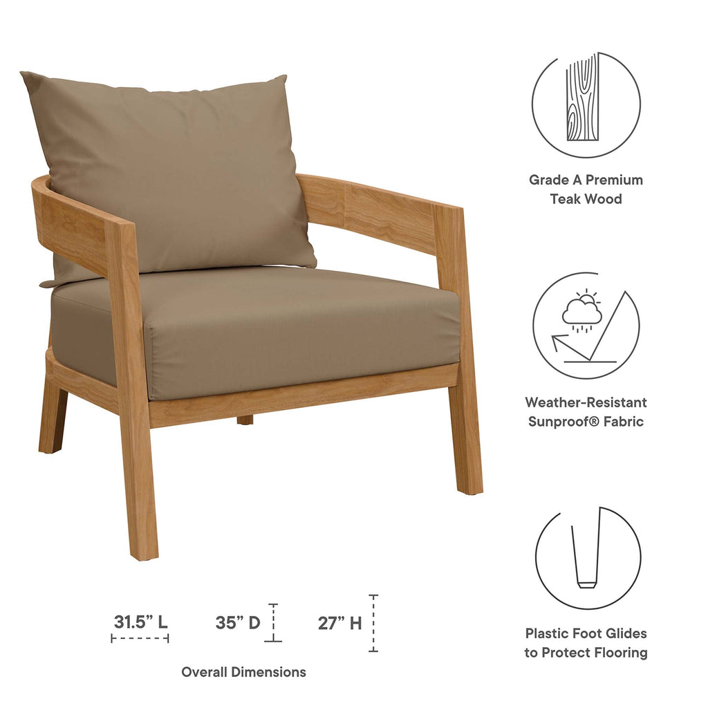 Brisbane 3-Piece Teak Wood Outdoor Patio