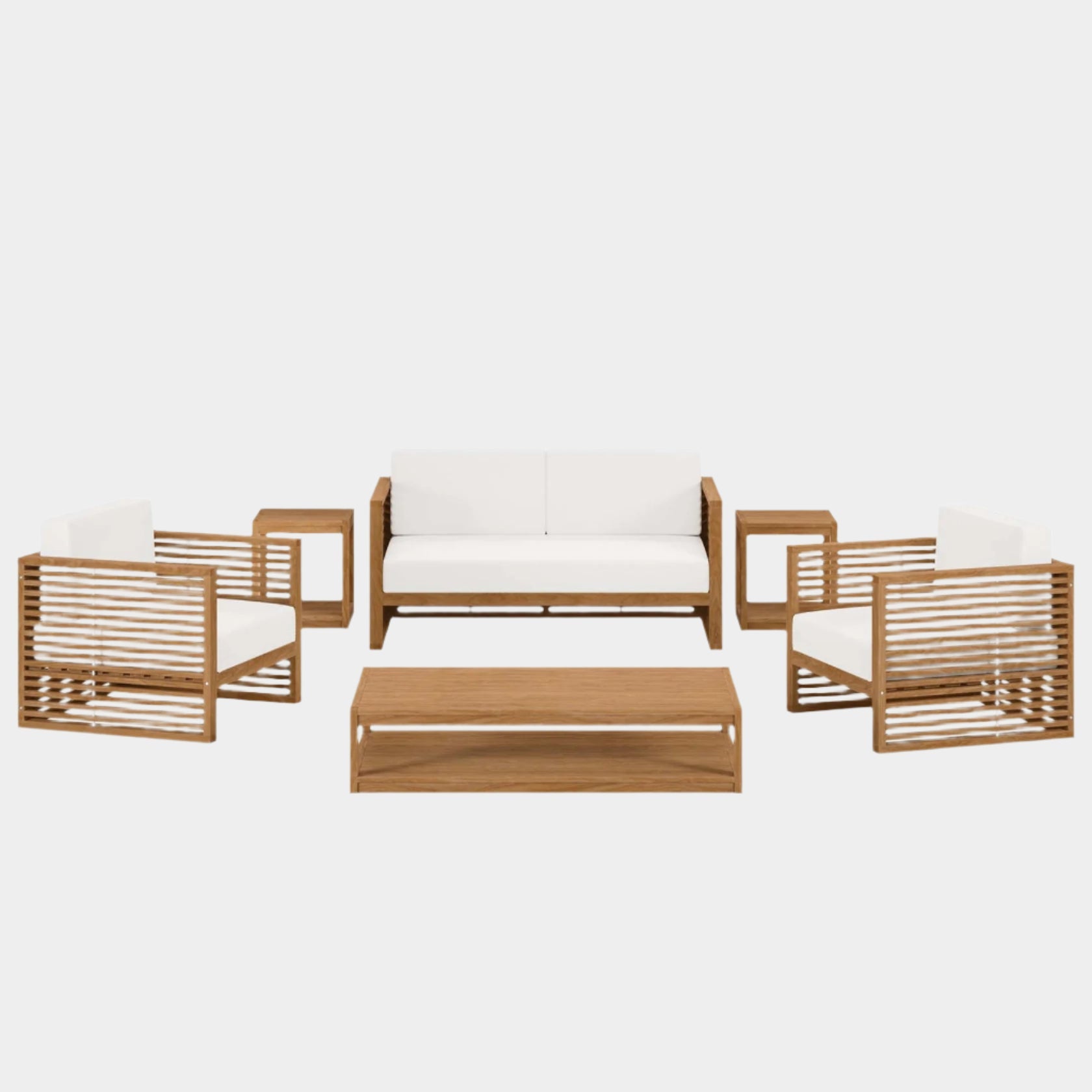 Carlsbad 6-Piece Teak Wood Outdoor Patio Set