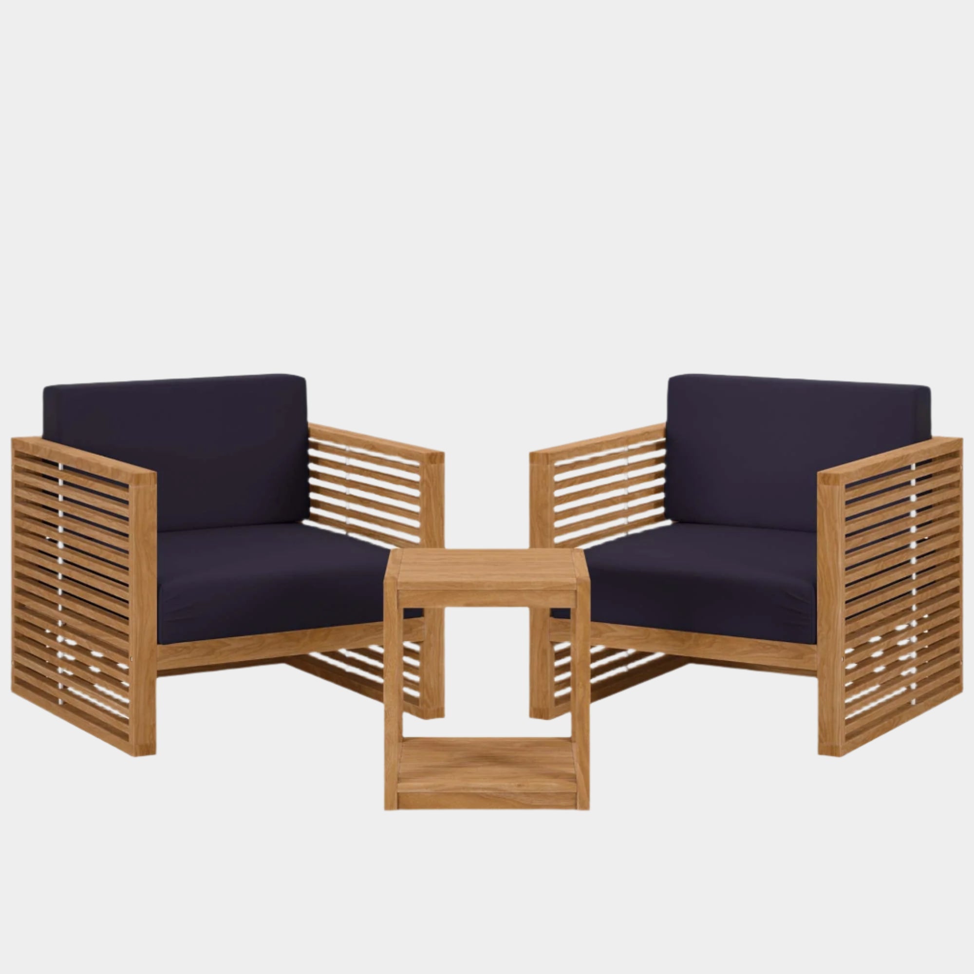 Carlsbad 3-Piece Teak Wood Outdoor Patio Set