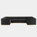 Conjure 6-Piece Channel Tufted Performance Velvet U-Shaped Sectional