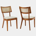 Caledonia Fabric Upholstered Wood Dining Chair Set of 2