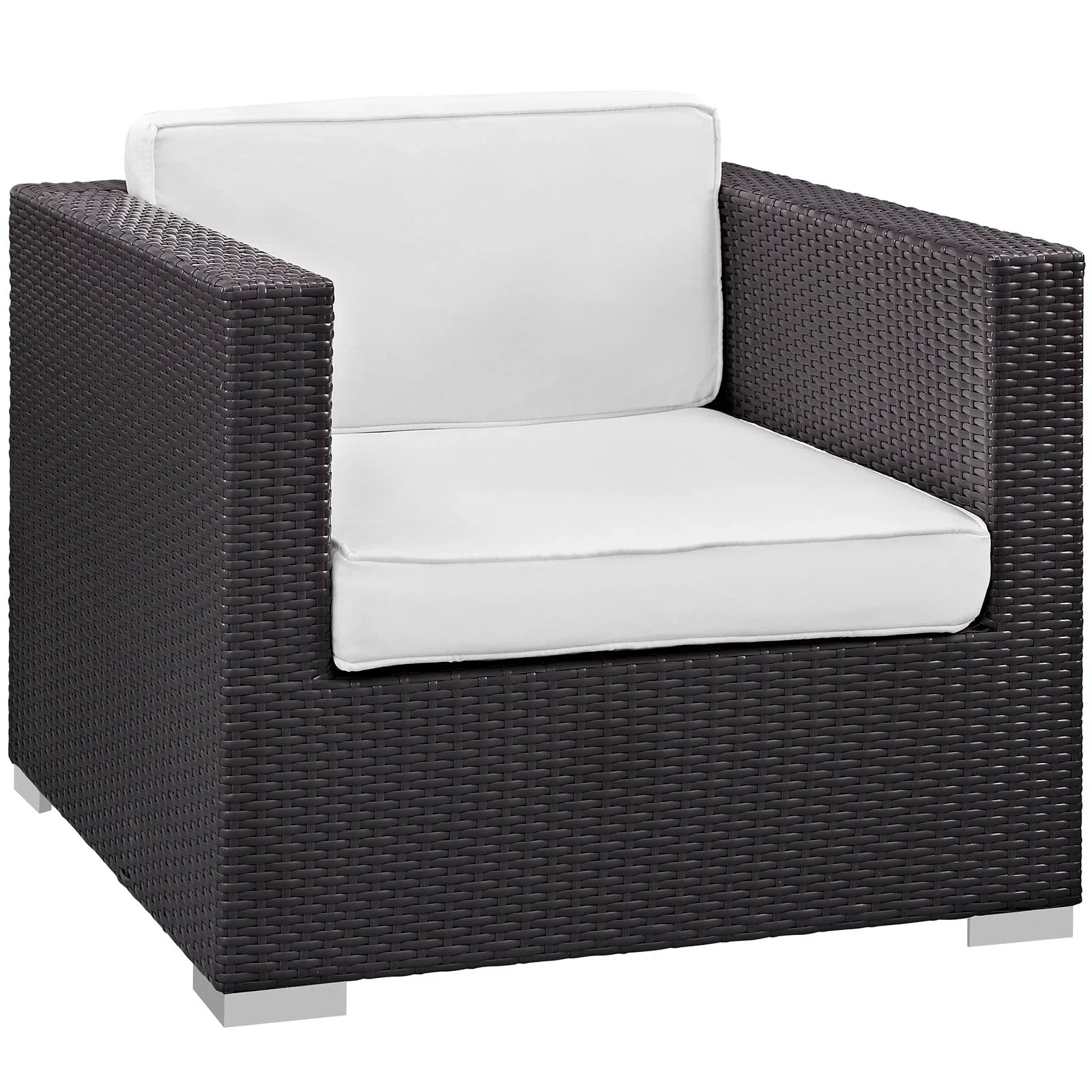 Venice 8 Piece Outdoor Patio Sofa Set in Espresso White