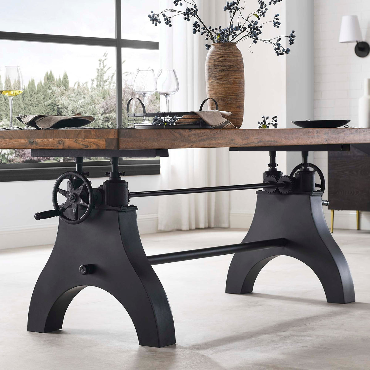 Genuine 96" Crank Adjustable Height Dining and Conference Table