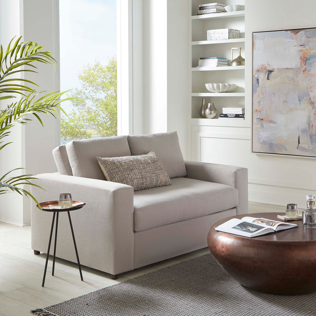 Avendale Linen Blend Loveseat in Flint Gray Linen Blend