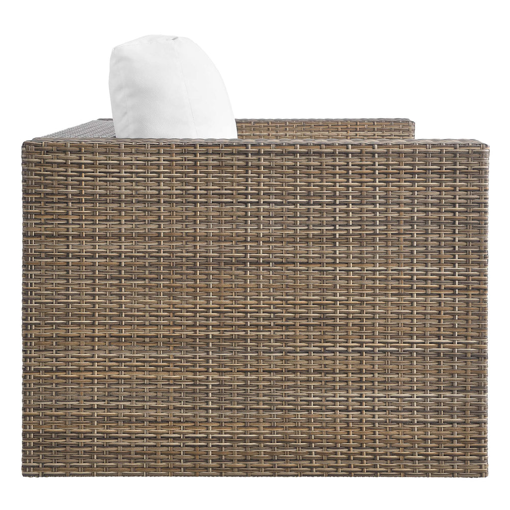 Convene Outdoor Patio Loveseat in Cappuccino White