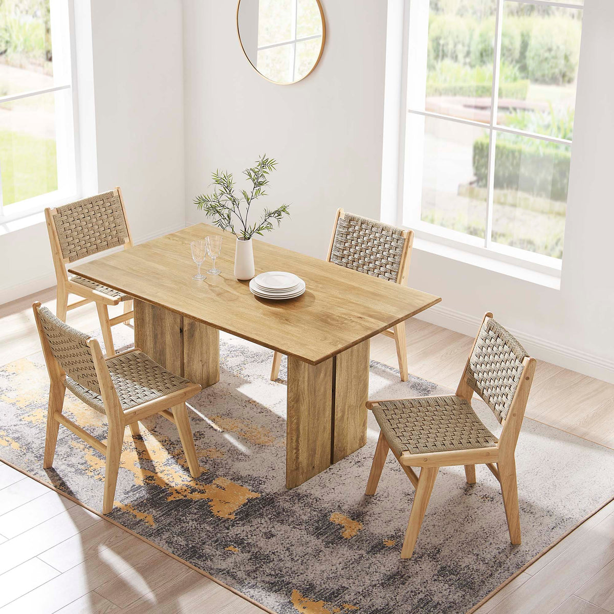 Amistad 60" Wood Dining Table in Walnut