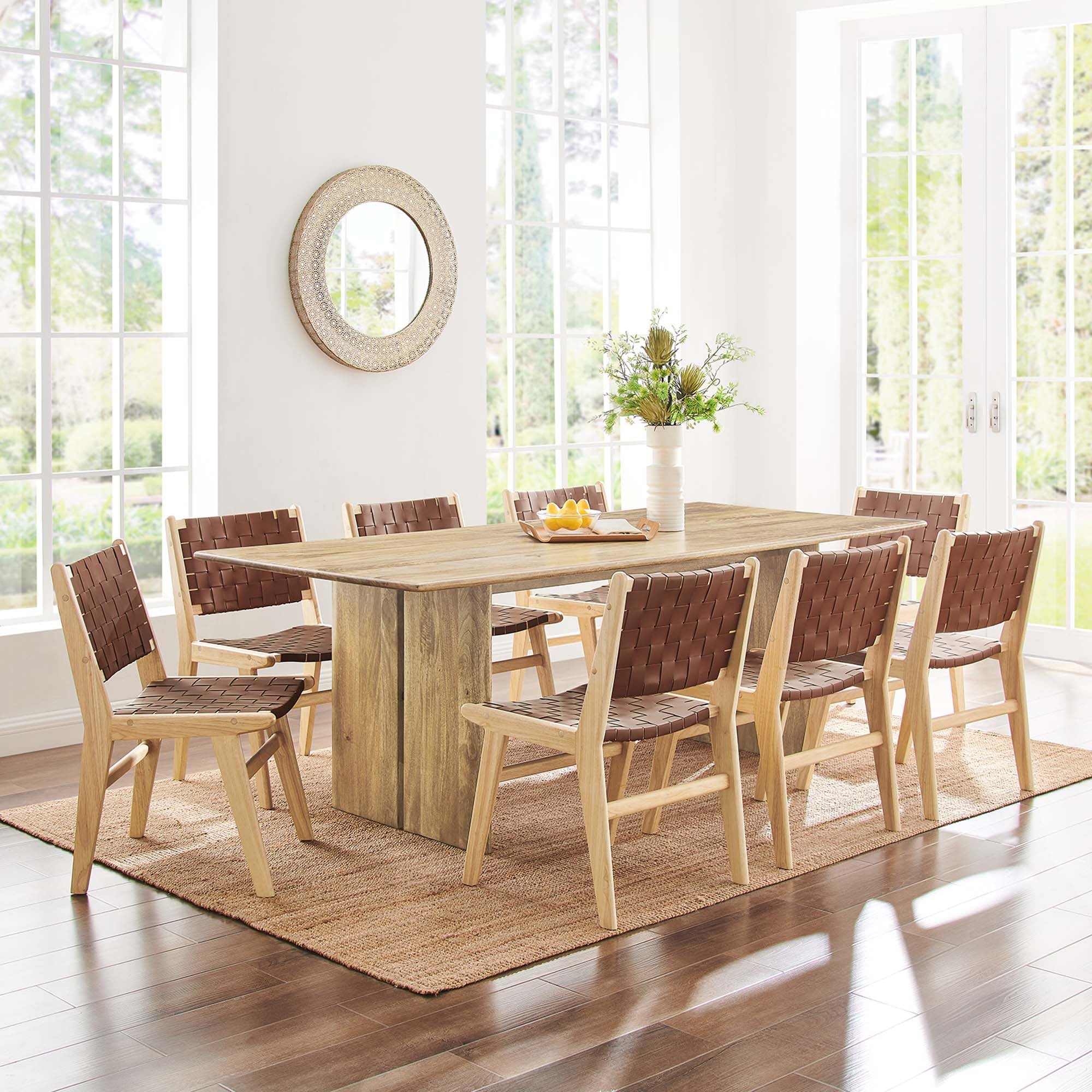 Amistad 86" Wood Dining Table in Oak