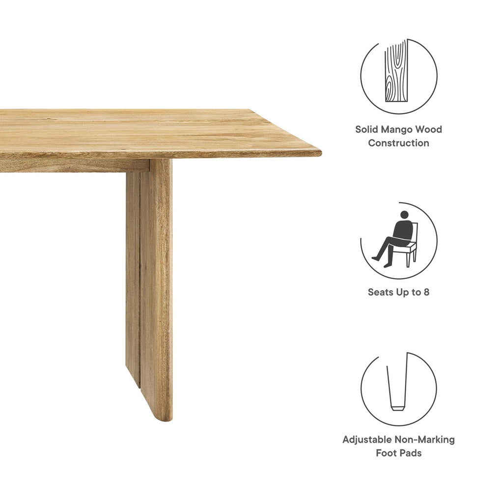Amistad 86" Wood Dining Table in Oak
