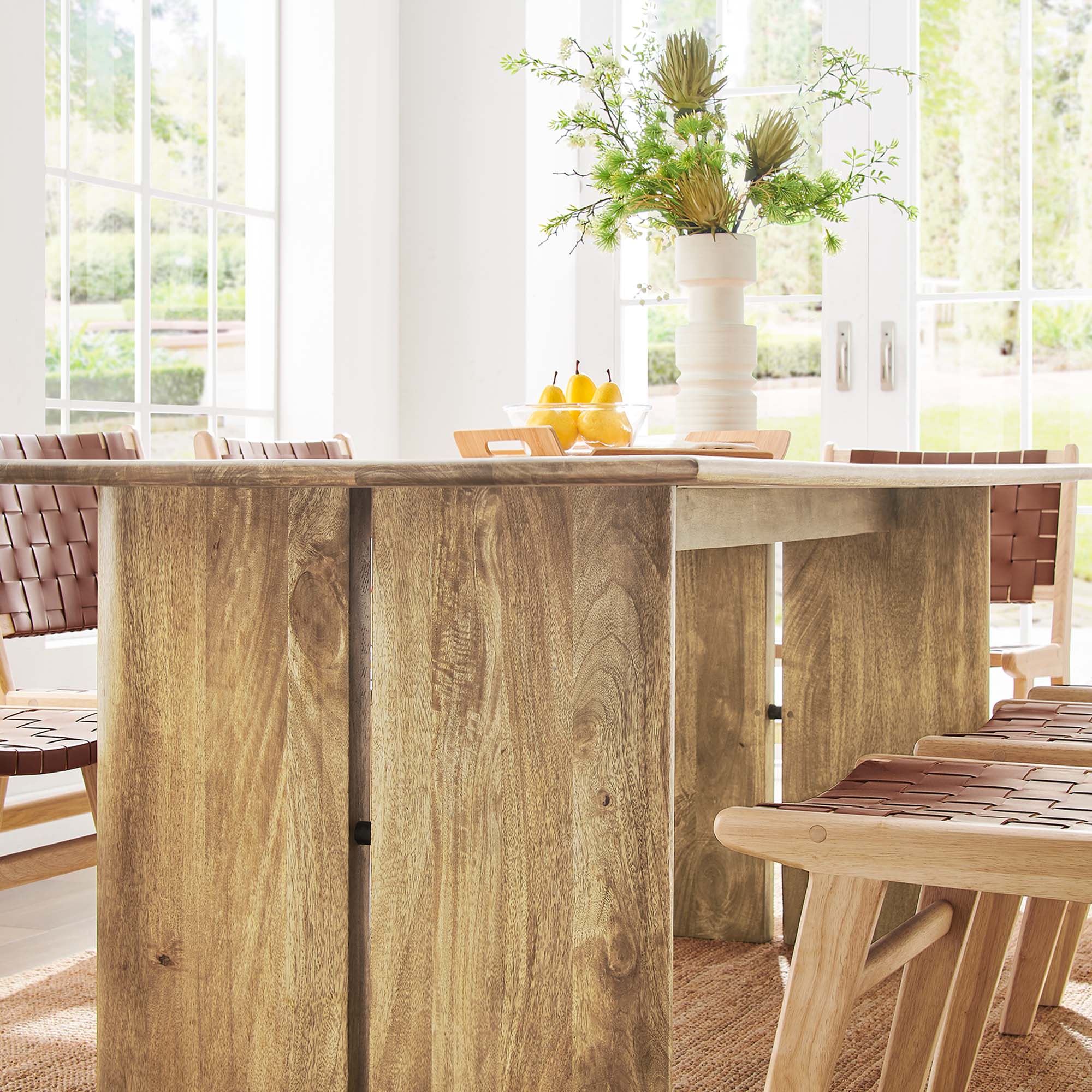 Amistad 86" Wood Dining Table in Oak