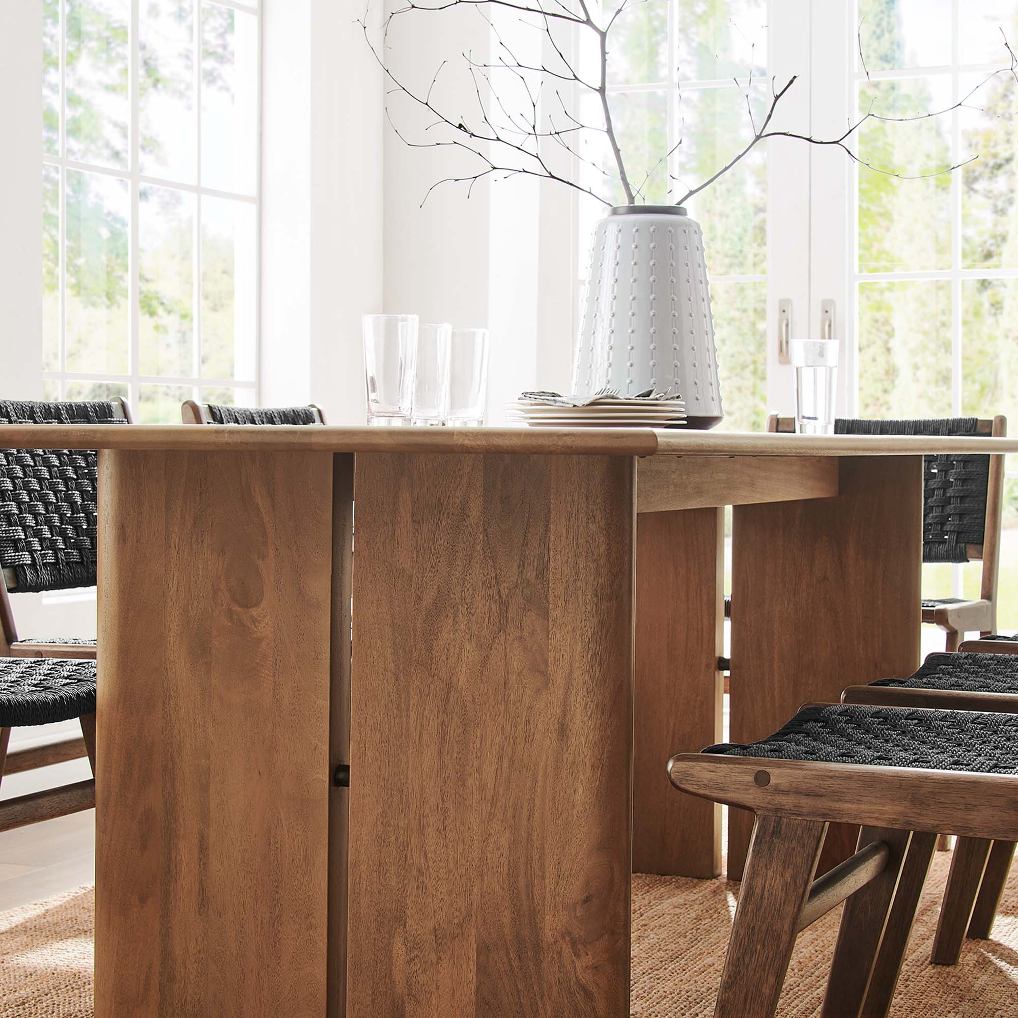 Amistad 86" Wood Dining Table in Oak