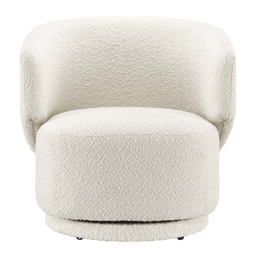 Celestia Boucle Fabric Swivel Chair
