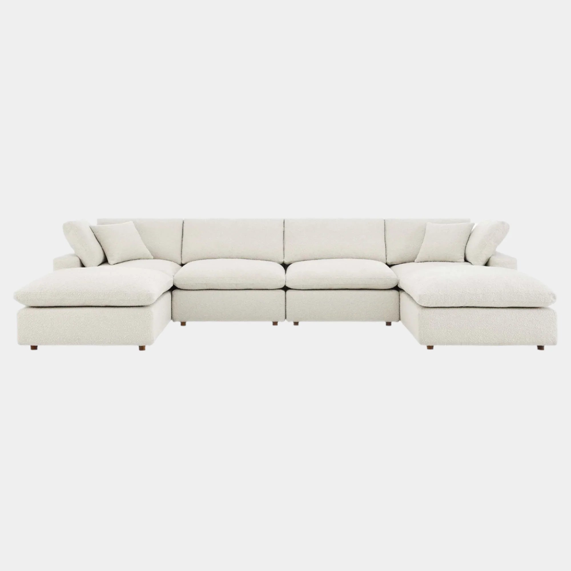 Commix Down Filled Overstuffed Boucle 6-Piece Sectional Sofa