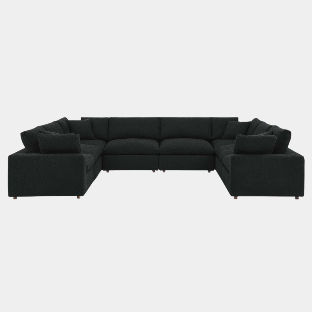 Commix 8-Piece Down Filled Overstuffed Boucle Fabric Sectional Sofa