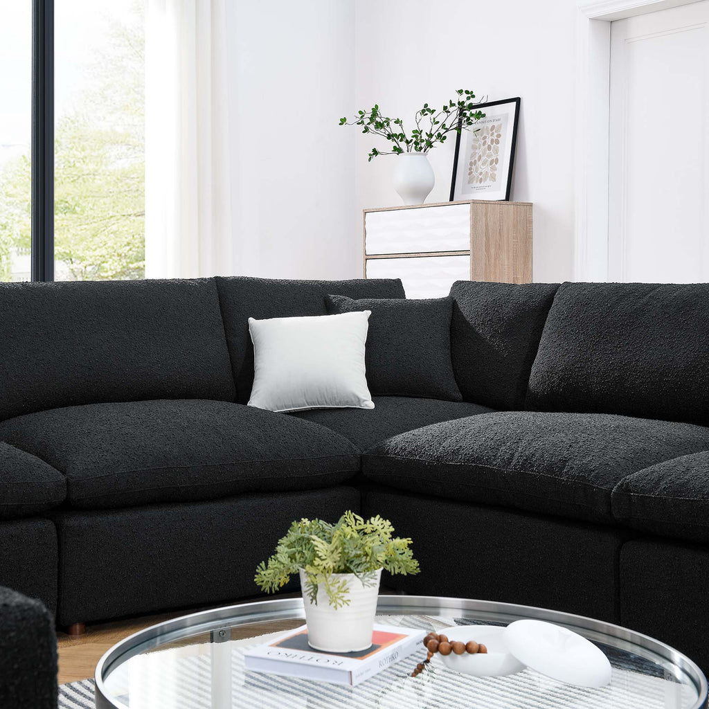 Commix 8-Piece Down Filled Overstuffed Boucle Fabric Sectional Sofa