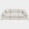 Commix Down Filled Overstuffed Boucle Fabric 6-Piece Sectional Sofa