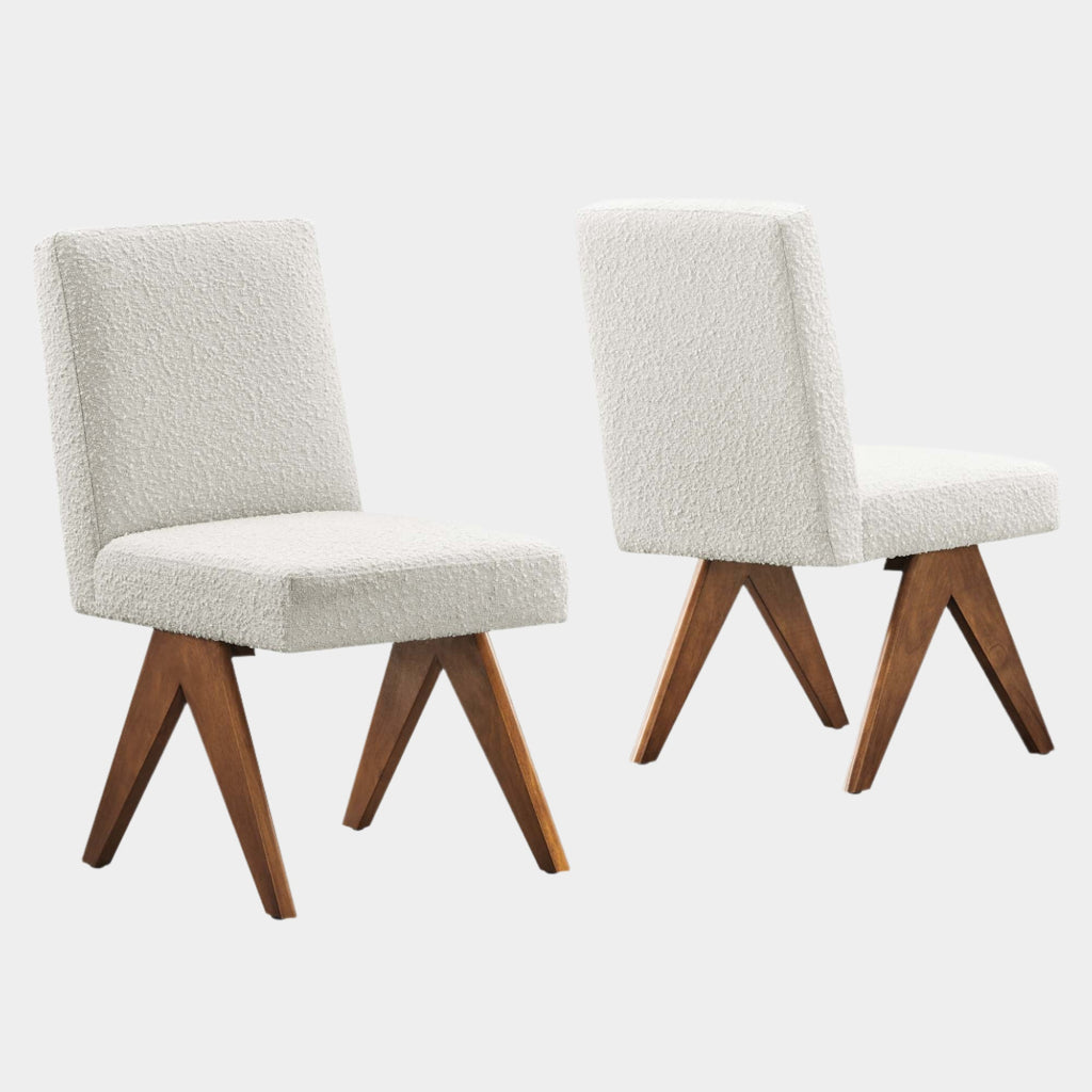 Lyra Boucle Fabric Dining Room Side Chair Set of 2