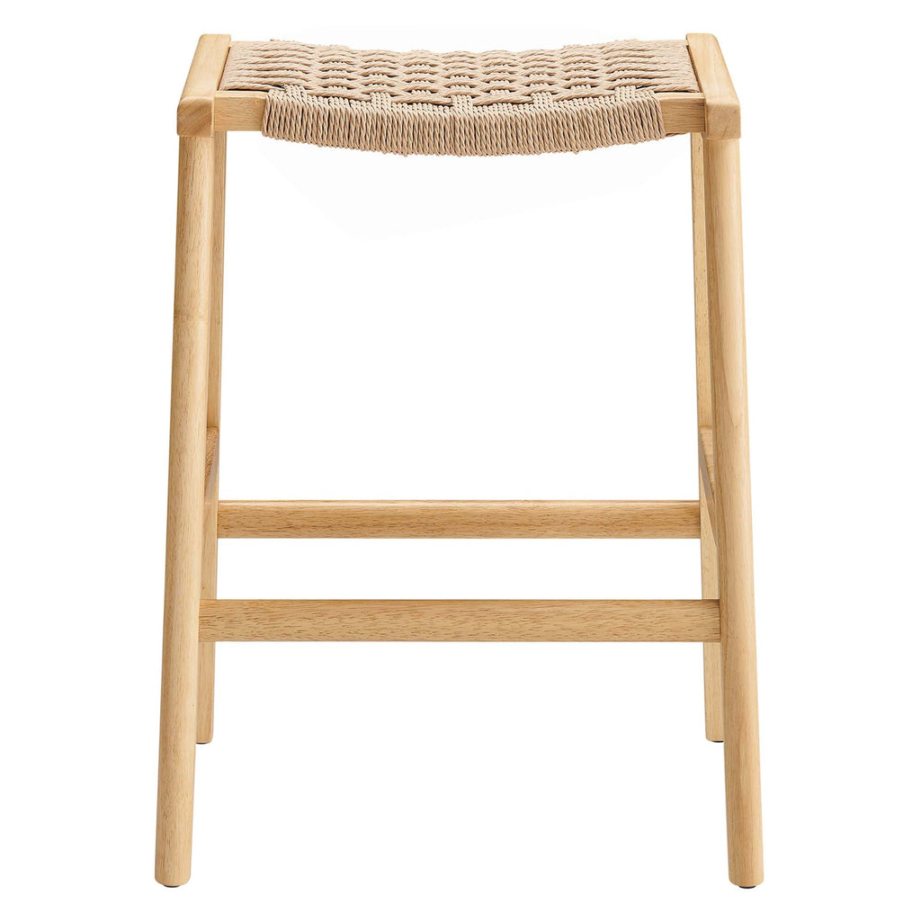 Saoirse Woven Rope Wood Counter Stool Set of 2