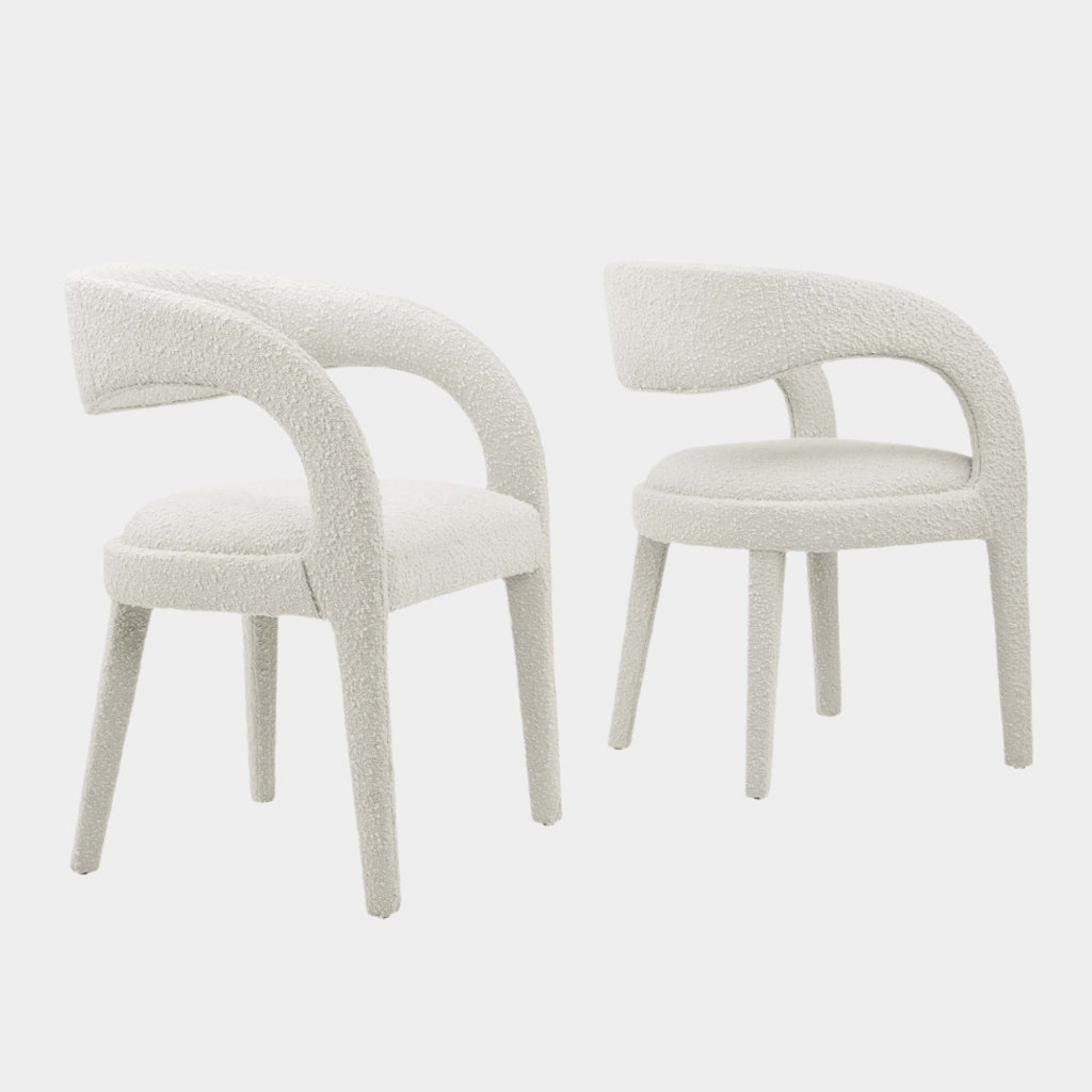 Pinnacle Boucle Upholstered Dining Chair Set of 2