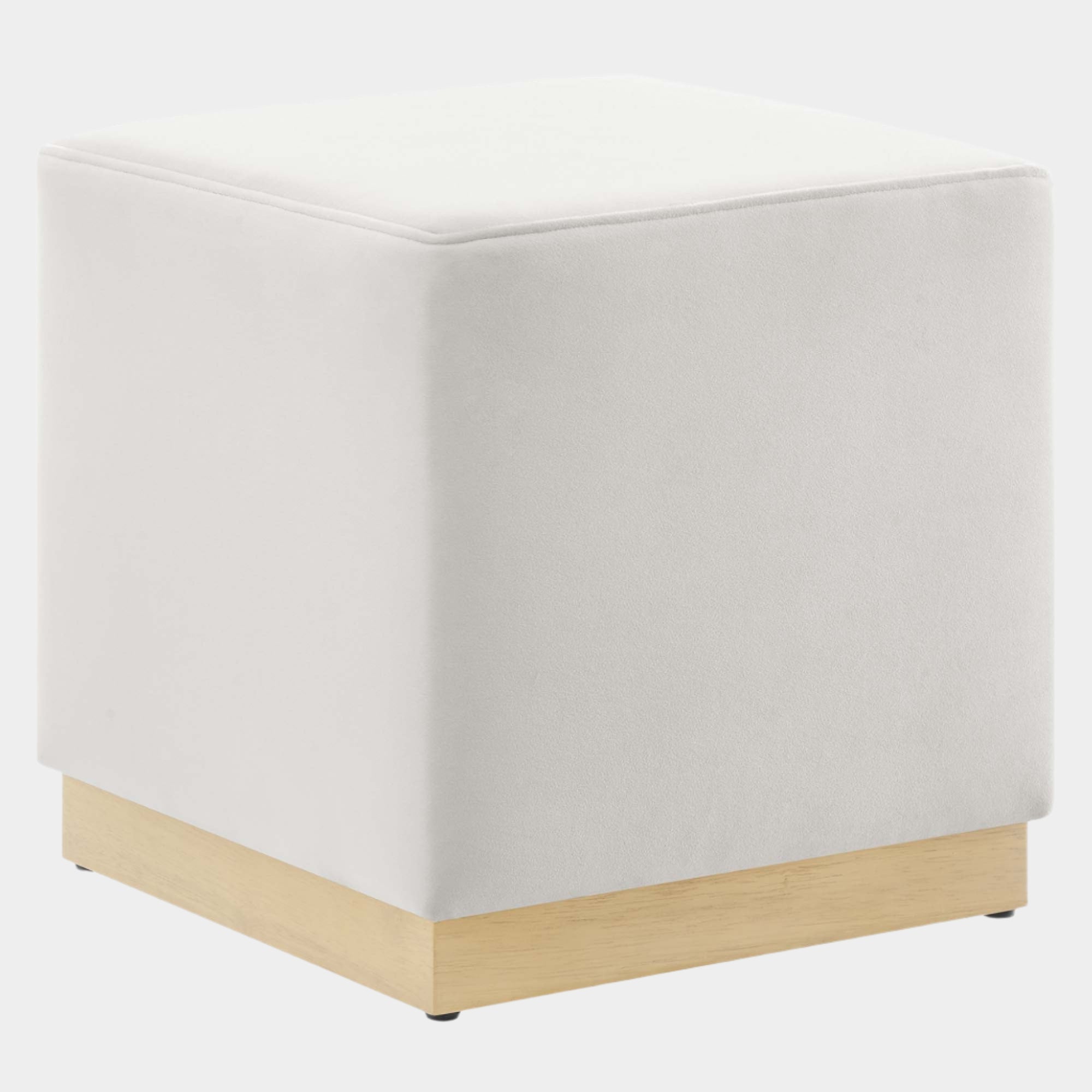 Tilden 17" Square Performance Velvet Upholstered Ottoman