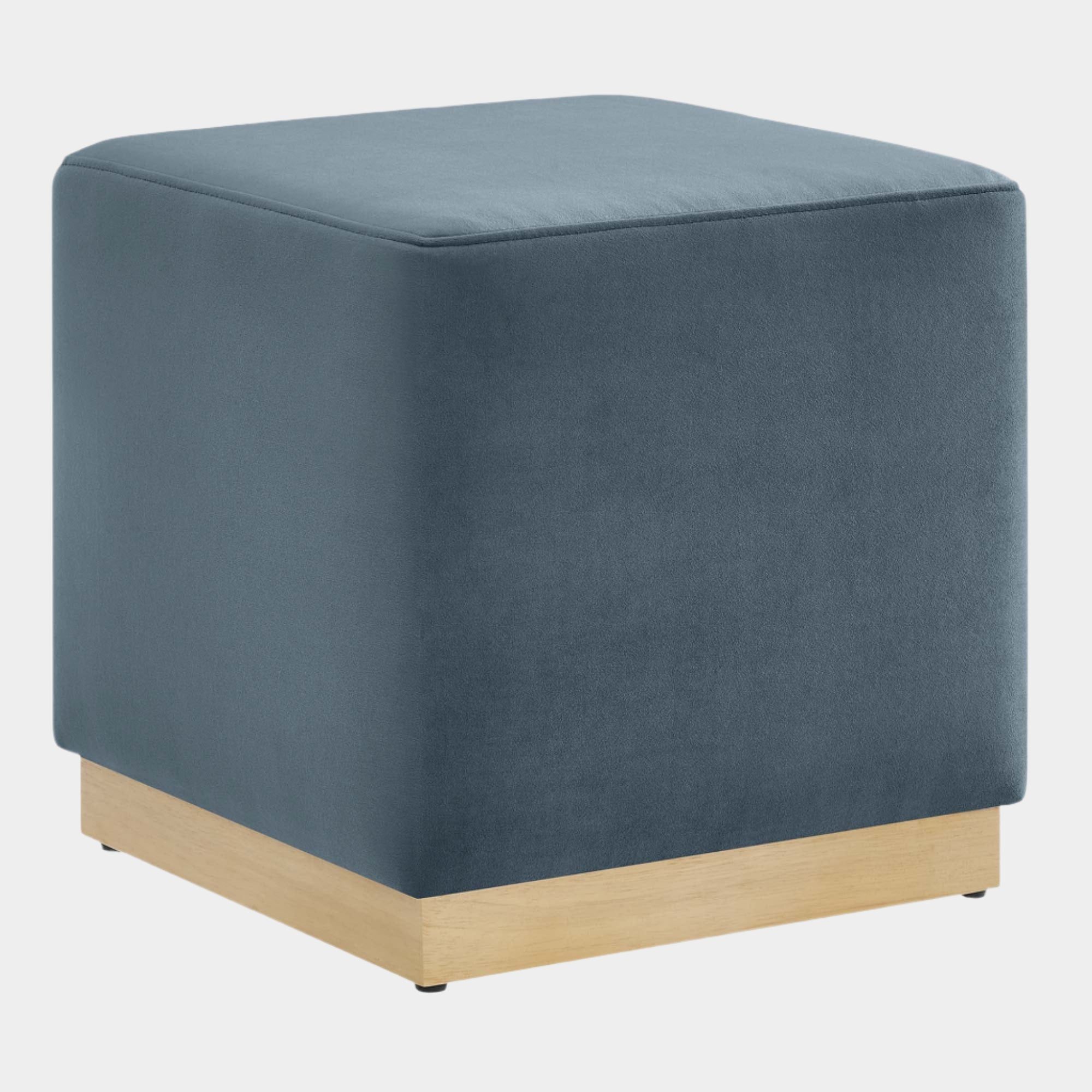 Tilden 17" Square Performance Velvet Upholstered Ottoman