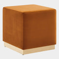 Tilden 17" Square Performance Velvet Upholstered Ottoman