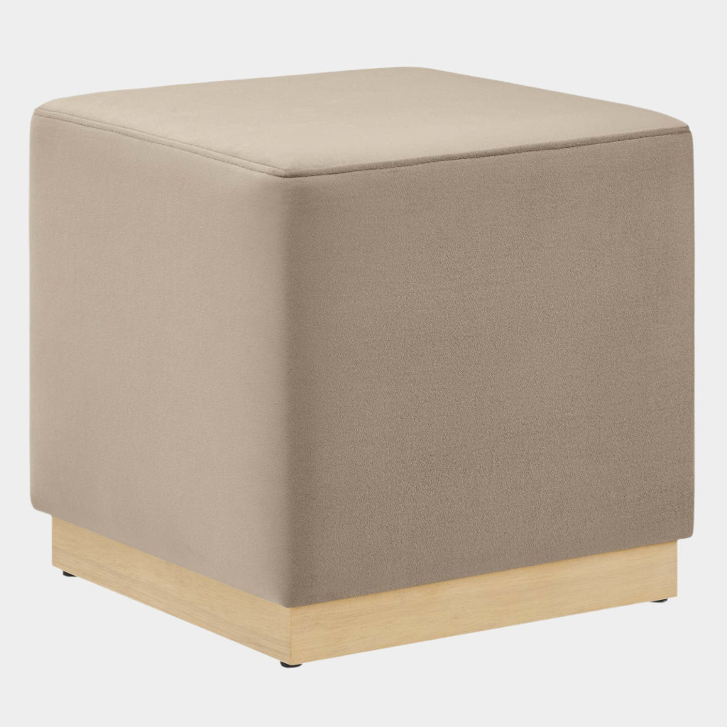 Tilden 17" Square Performance Velvet Upholstered Ottoman