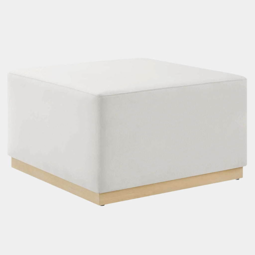 Tilden Large 28" Square Performance Velvet Upholstered Ottoman