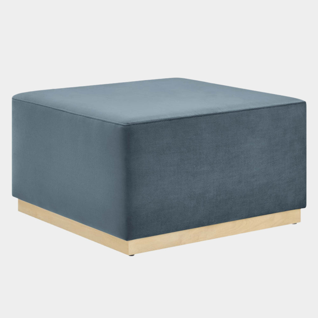 Tilden Large 28" Square Performance Velvet Upholstered Ottoman