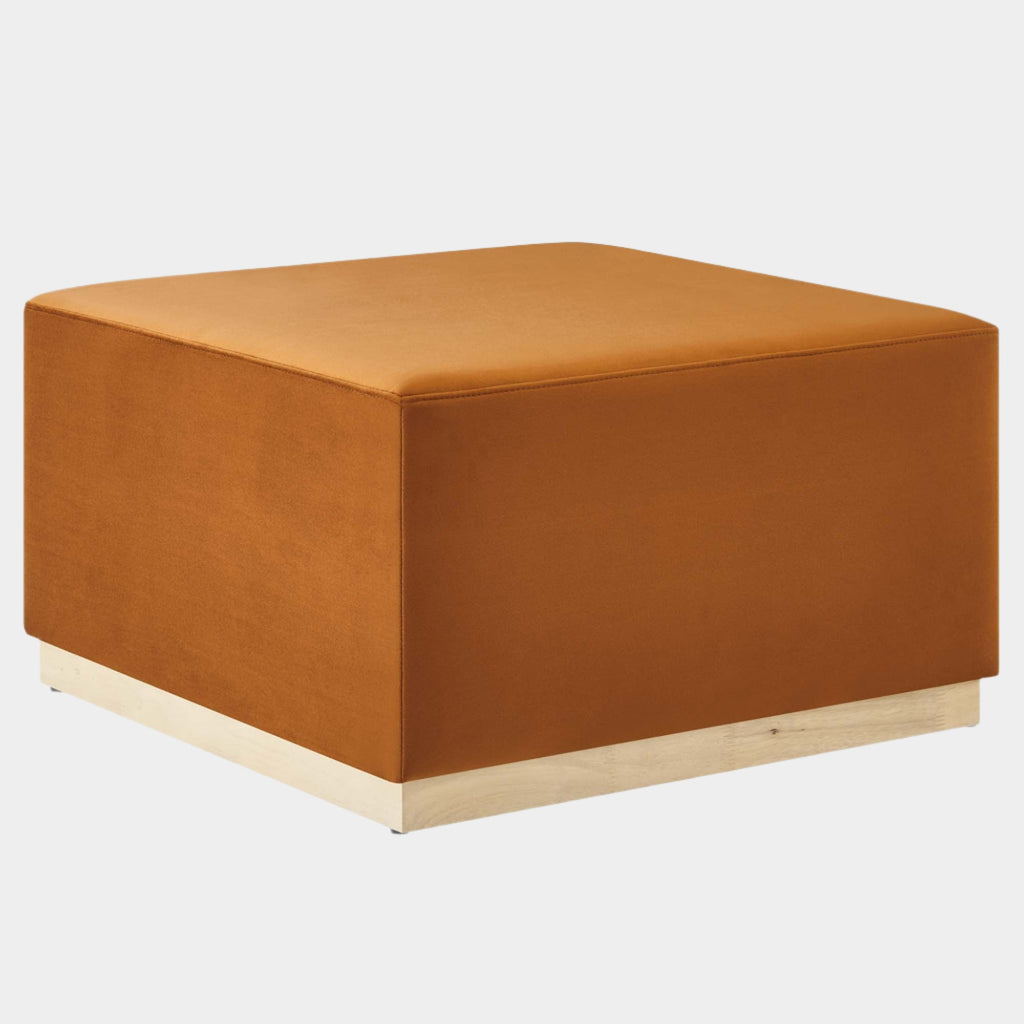 Tilden Large 28" Square Performance Velvet Upholstered Ottoman