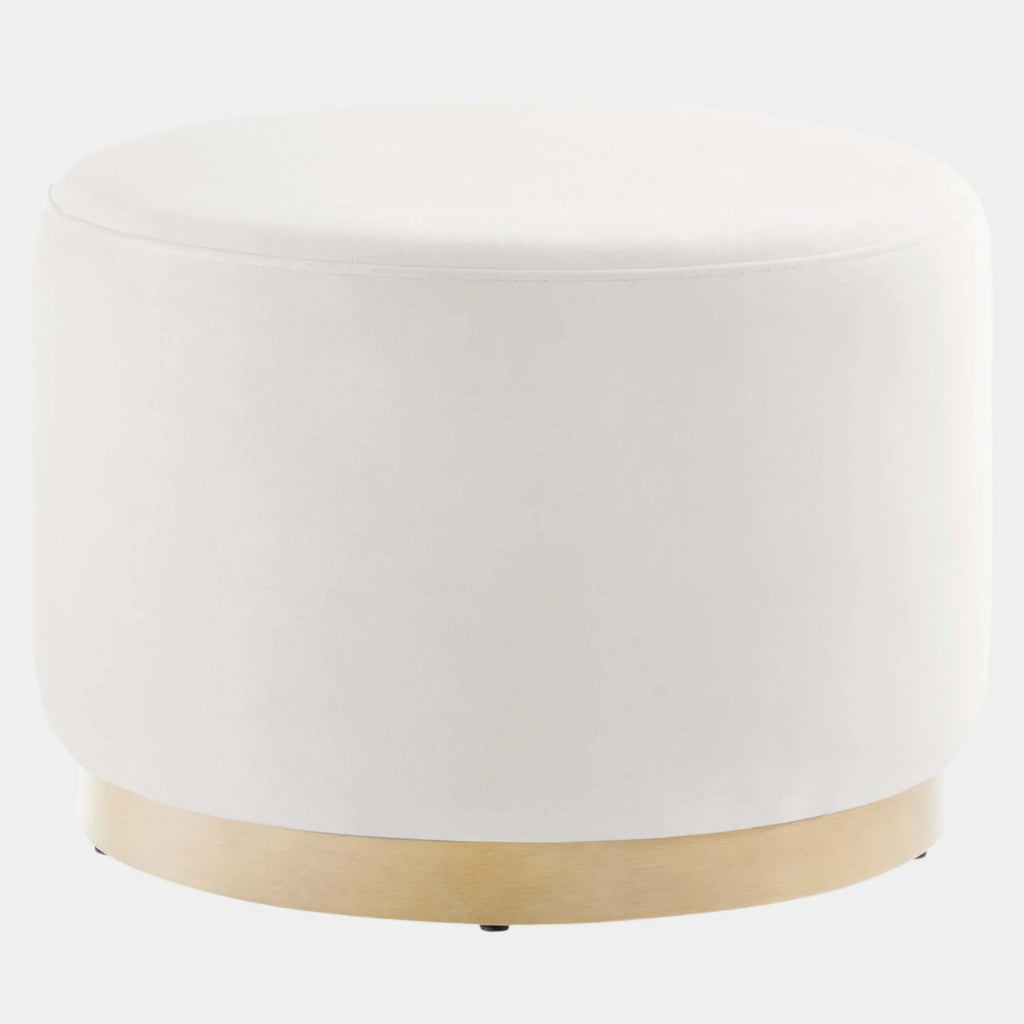 Tilden Large 23" Round Performance Velvet Upholstered Ottoman