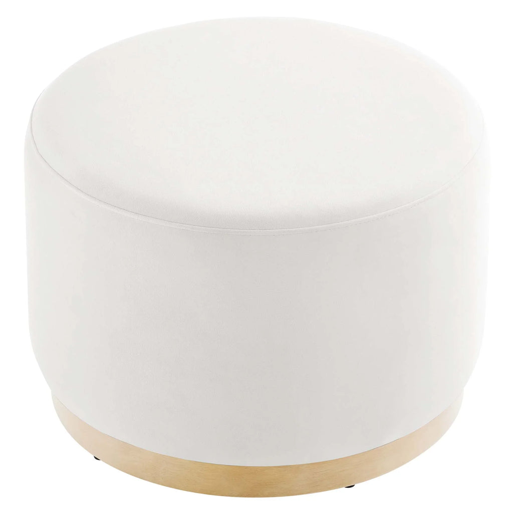Tilden Large 23" Round Performance Velvet Upholstered Ottoman
