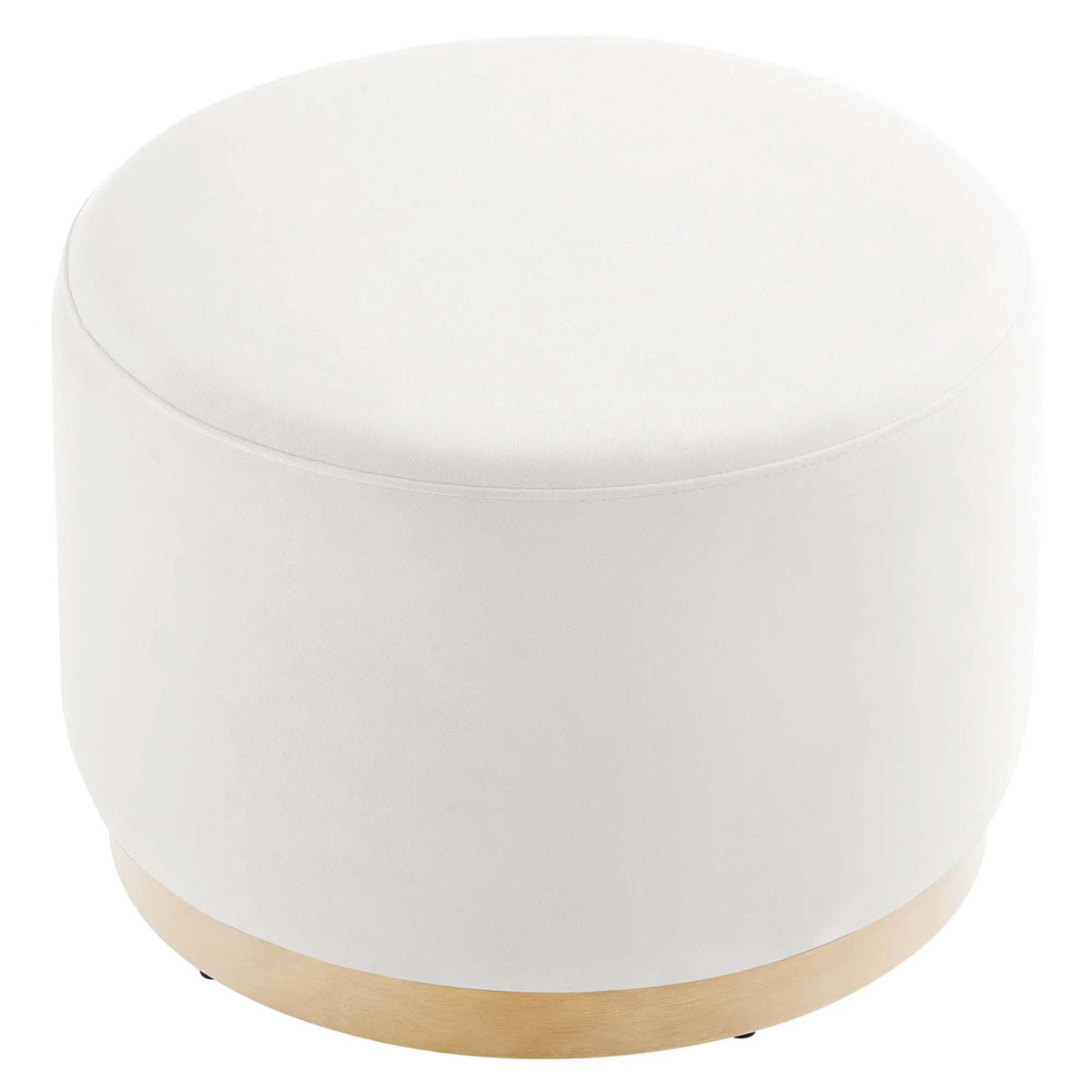 Tilden Large 23" Round Performance Velvet Upholstered Ottoman