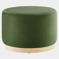 Tilden Large 23" Round Performance Velvet Upholstered Ottoman