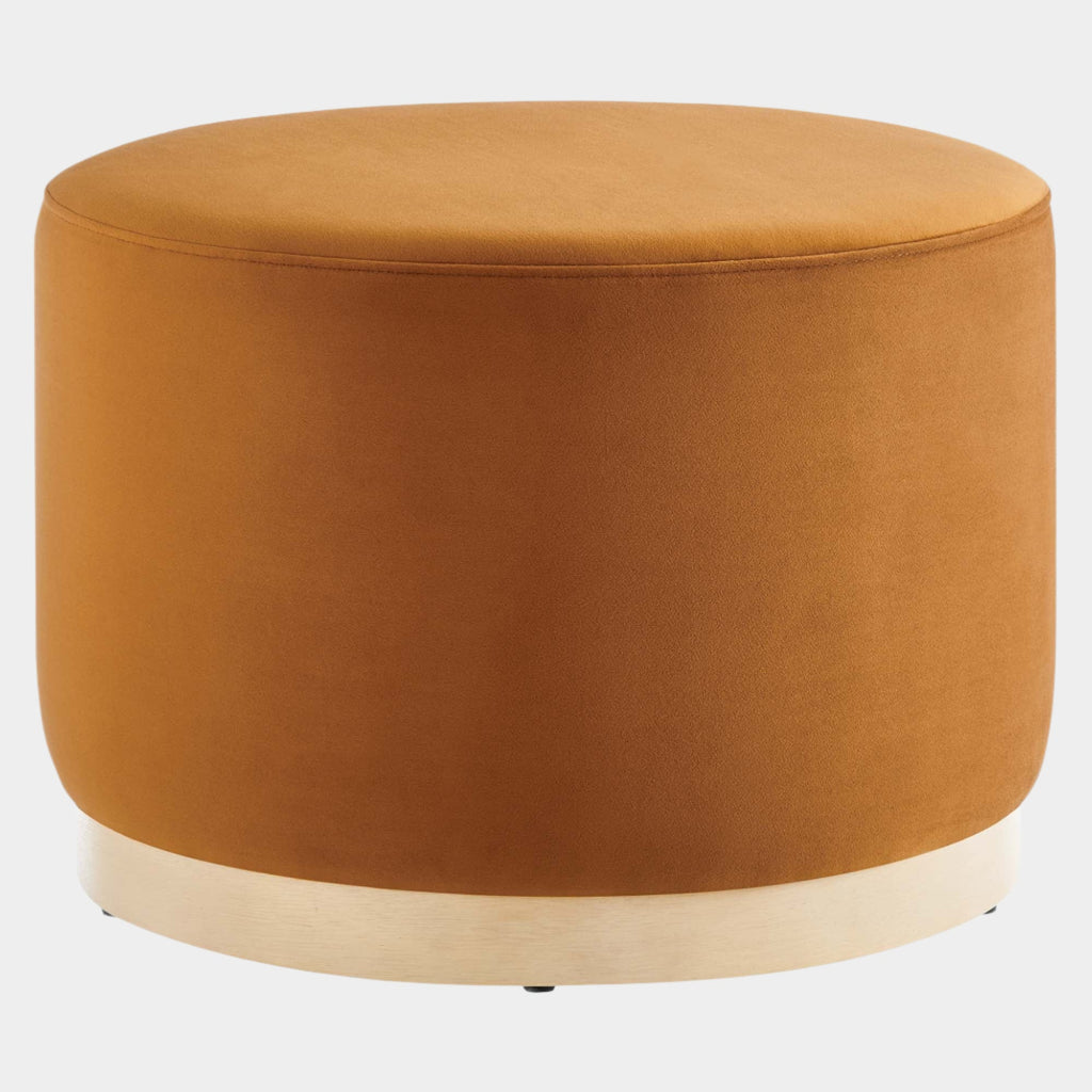 Tilden Large 23" Round Performance Velvet Upholstered Ottoman