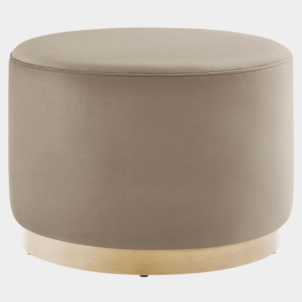 Tilden Large 23" Round Performance Velvet Upholstered Ottoman