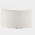 Callum Large 29" Round Woven Heathered Fabric Upholstered Ottoman