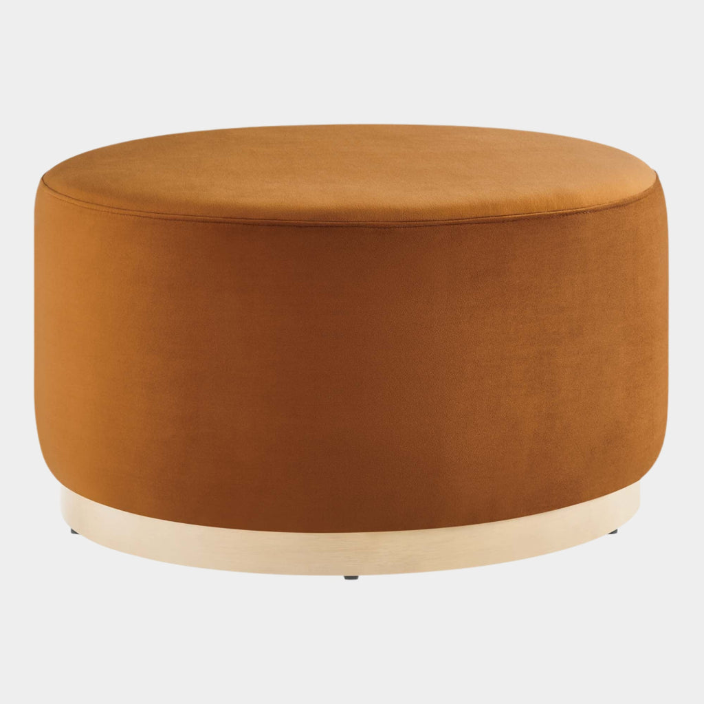 Tilden Large 29" Round Performance Velvet Upholstered Ottoman