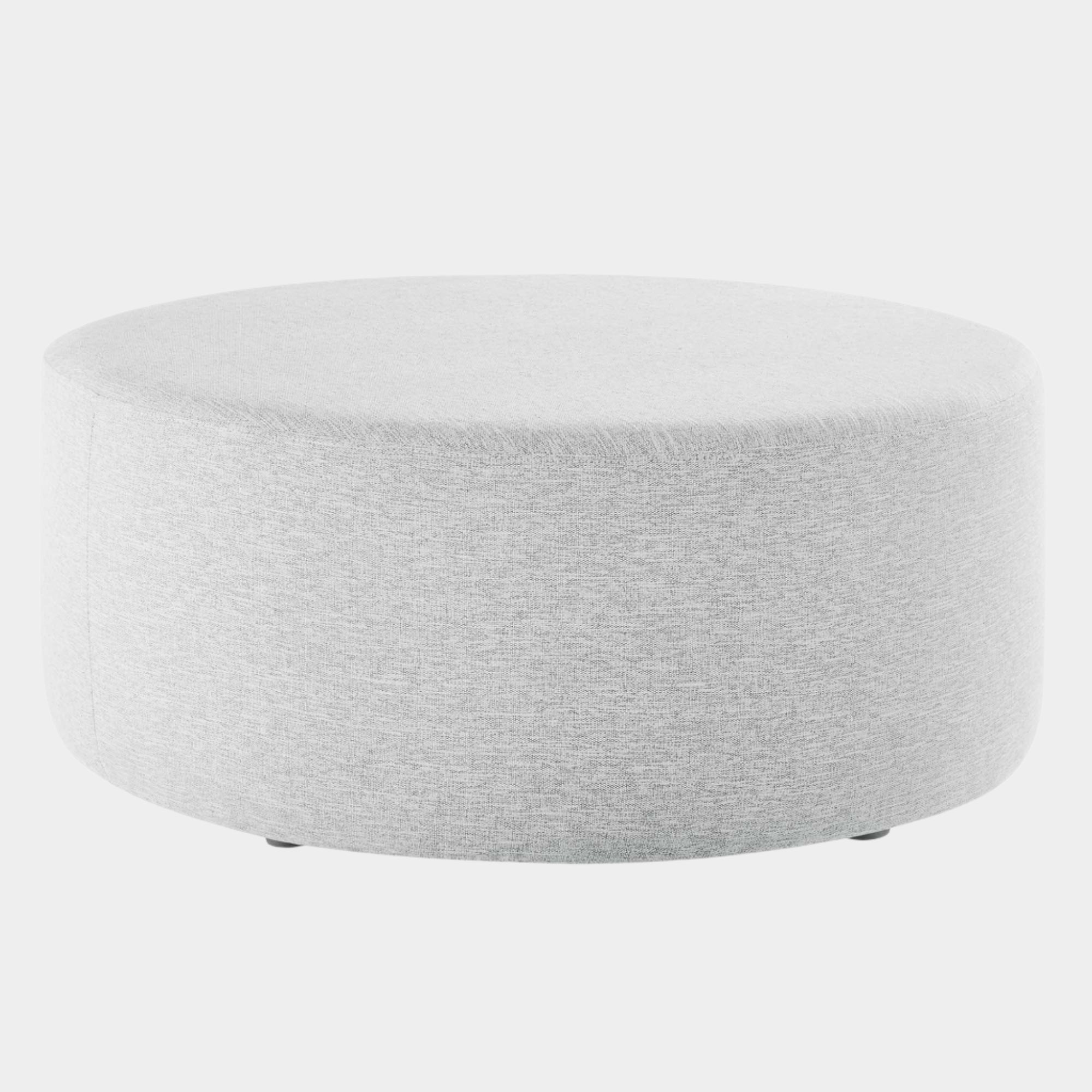 Callum Large 38" Round Woven Heathered Fabric Upholstered Ottoman