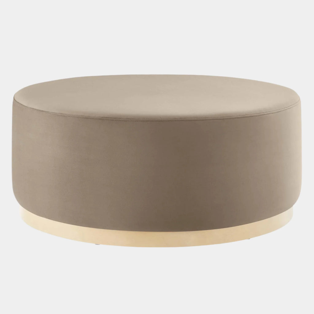 Tilden Large 38" Round Performance Velvet Upholstered Ottoman