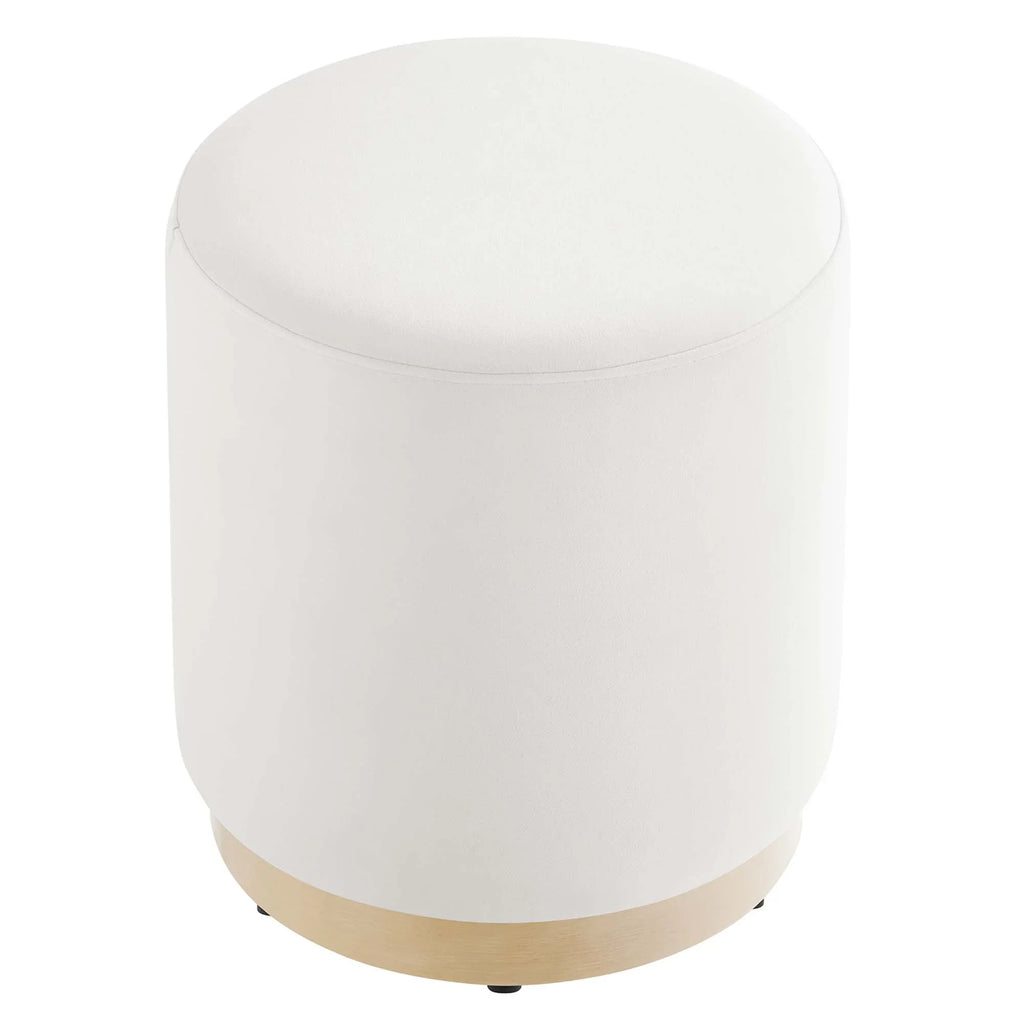 Tilden 16" Round Performance Velvet Upholstered Ottoman