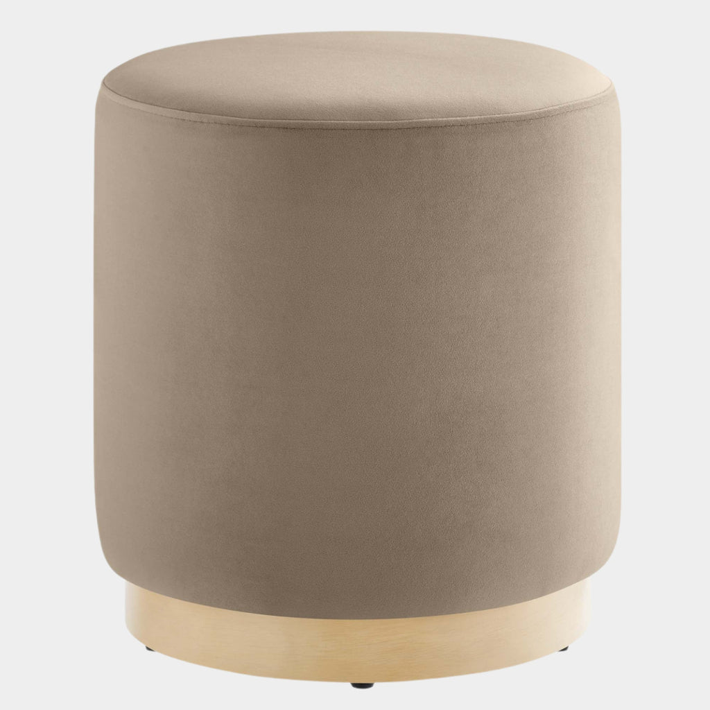 Tilden 16" Round Performance Velvet Upholstered Ottoman