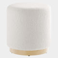 Tilden 16" Round Sherpa Upholstered Ottoman