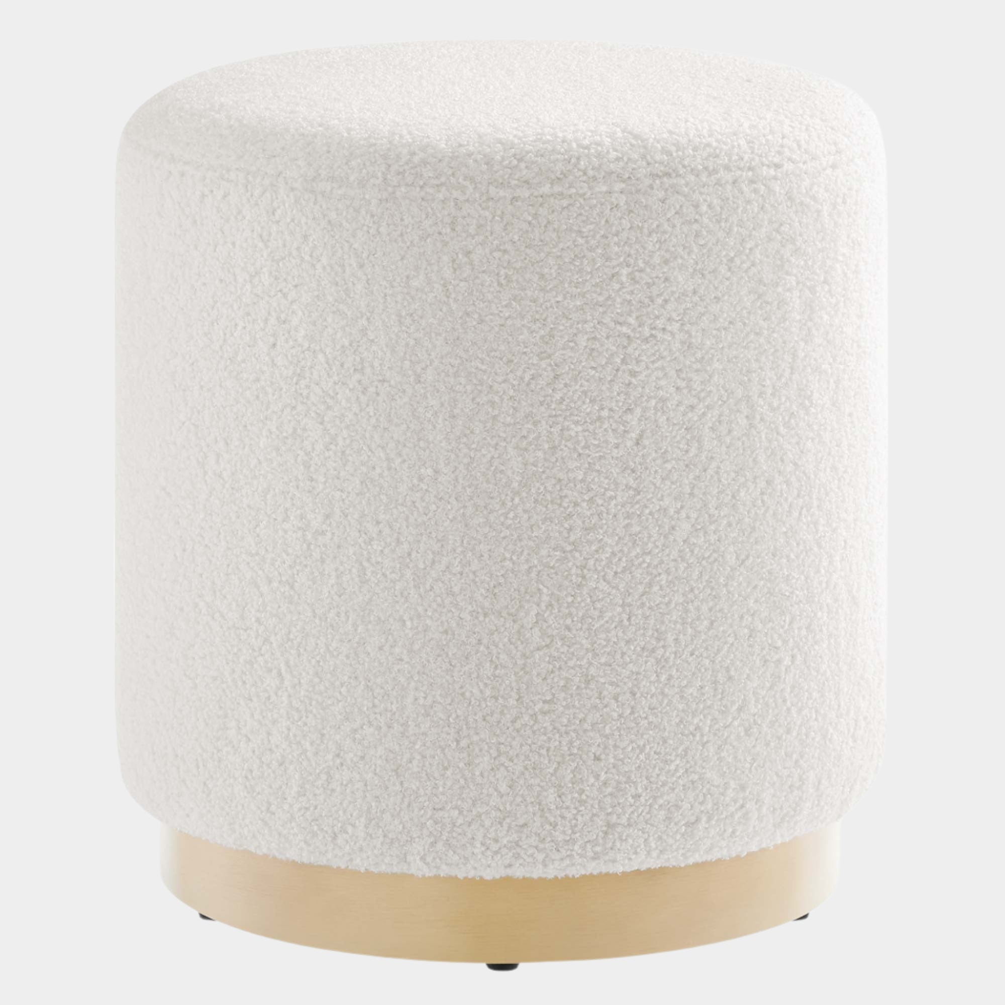 Tilden 16" Round Sherpa Upholstered Ottoman