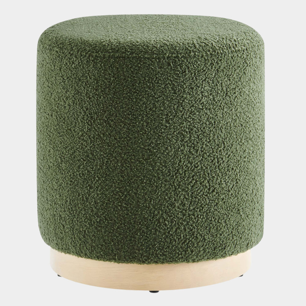 Tilden 16" Round Sherpa Upholstered Ottoman
